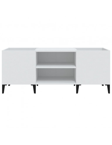 Mobile Porta Dischi Bianco 121x38x48 cm in Legno Multistrato