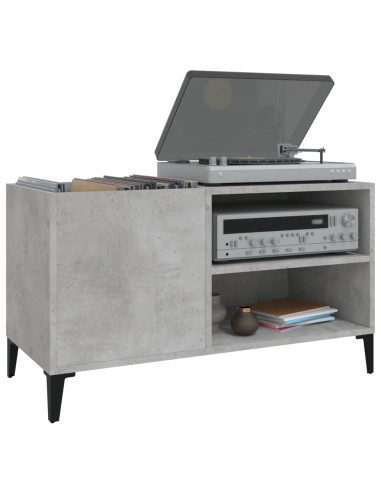Mobile Porta Dischi Grigio Cemento 84,5x38x48 Legno Multistrato
