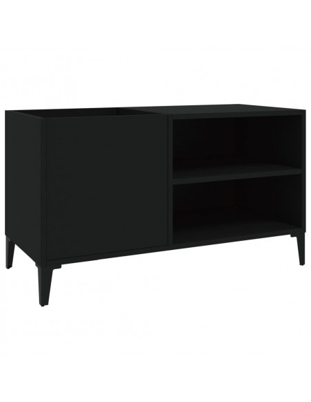 Mobile Porta Dischi Nero 84,5x38x48 cm in Legno Multistrato