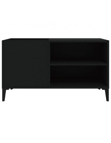 Mobile Porta Dischi Nero 84,5x38x48 cm in Legno Multistrato