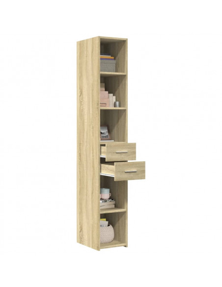 Credenza Rovere Sonoma 30x42,5x185 cm in Legno Multistrato