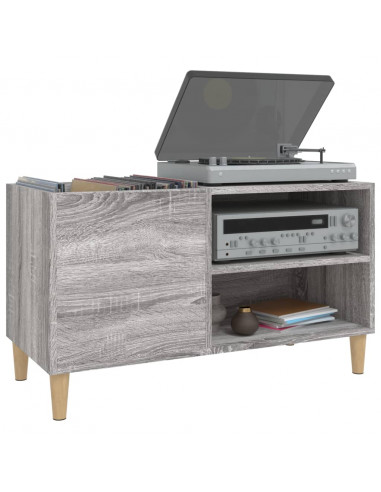 Mobile Porta Dischi Grigio Sonoma 84,5x38x48 Legno Multistrato