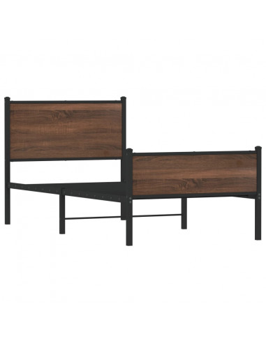 Giroletto Testiera e Pediera Metallo Rovere Marrone 90x190 cm