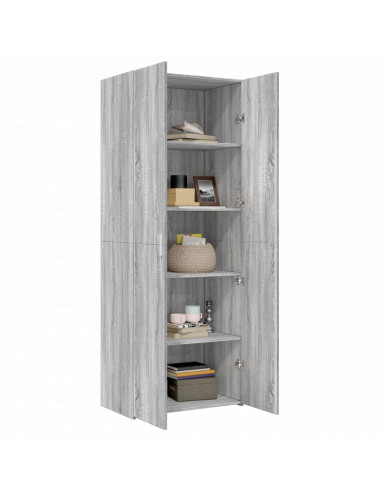 Credenza Grigio Sonoma 70x42,5x185 cm in Legno Multistrato