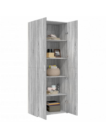 Credenza Grigio Sonoma 70x42,5x185 cm in Legno Multistrato