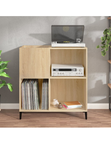 Mobile Porta Dischi Rovere Sonoma 84,5x38x89 Legno Multistrato