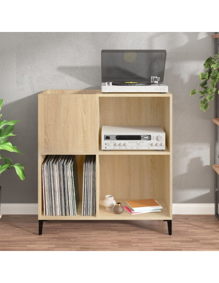 Mobile Porta Dischi Rovere Sonoma 84,5x38x89 Legno Multistrato