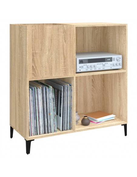 Mobile Porta Dischi Rovere Sonoma 84,5x38x89 Legno Multistrato