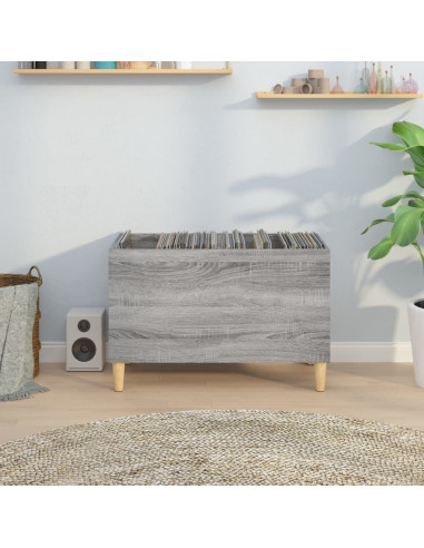 Mobile Porta Dischi Grigio Sonoma 74,5x38x48 Legno Multistrato