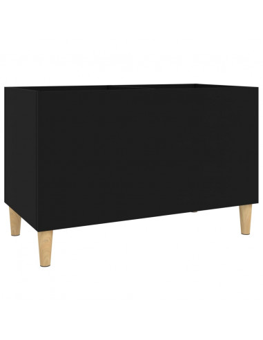 Mobile Porta Dischi Nero 74,5x38x48 cm in Legno Multistrato