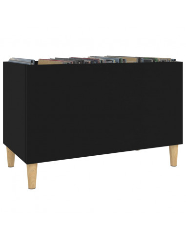 Mobile Porta Dischi Nero 74,5x38x48 cm in Legno Multistrato