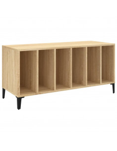 Mobile Porta Dischi Rovere Sonoma 100x38x48cm Legno Multistrato 2