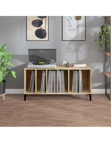 Mobile Porta Dischi Rovere Sonoma 100x38x48cm Legno Multistrato