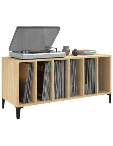 Mobile Porta Dischi Rovere Sonoma 100x38x48cm Legno Multistrato