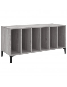 Mobile Porta Dischi Grigio Sonoma 100x38x48cm Legno Multistrato 2