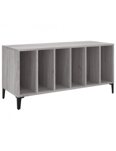 Mobile Porta Dischi Grigio Sonoma 100x38x48cm Legno Multistrato