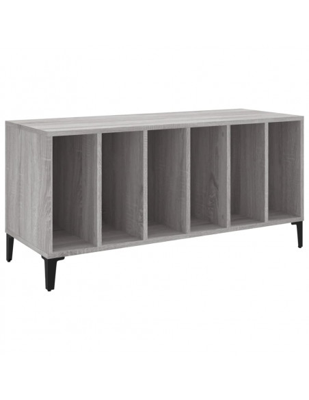Mobile Porta Dischi Grigio Sonoma 100x38x48cm Legno Multistrato
