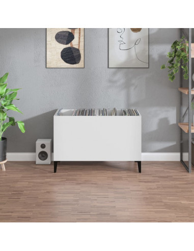 Mobile Porta Dischi Bianco 74,5x38x48 cm in Legno Multistrato