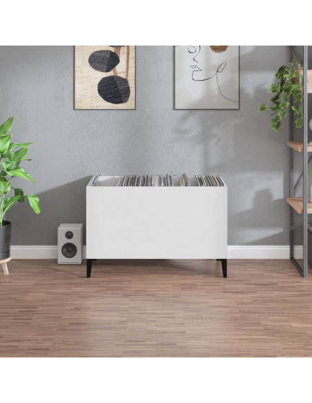 Mobile Porta Dischi Bianco 74,5x38x48 cm in Legno Multistrato