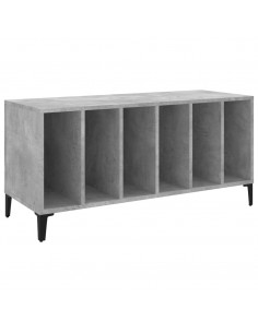 Mobile Porta Dischi Grigio Cemento 100x38x48 Legno Multistrato 2