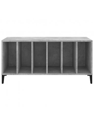 Mobile Porta Dischi Grigio Cemento 100x38x48 Legno Multistrato