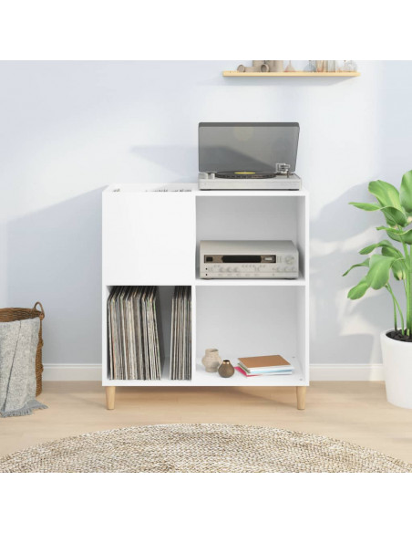 Mobile Porta Dischi Bianco 84,5x38x89 cm in Legno Multistrato