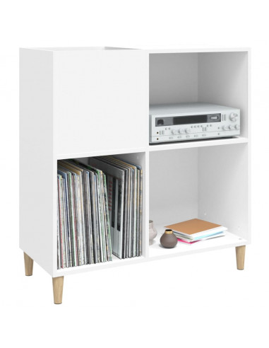 Mobile Porta Dischi Bianco 84,5x38x89 cm in Legno Multistrato