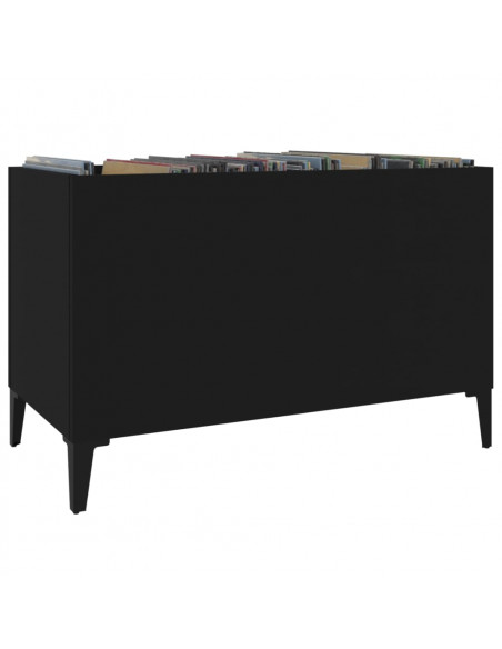 Mobile Porta Dischi Nero 74,5x38x48 cm in Legno Multistrato