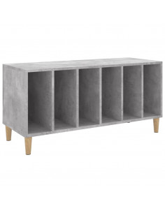 Mobile Porta Dischi Grigio Cemento 100x38x48 Legno Multistrato 2