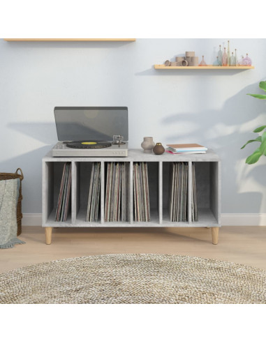 Mobile Porta Dischi Grigio Cemento 100x38x48 Legno Multistrato
