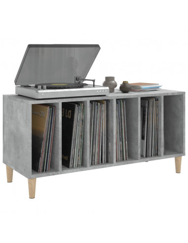 Mobile Porta Dischi Grigio Cemento 100x38x48 Legno Multistrato