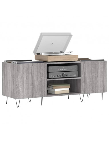 Mobile Porta Dischi Grigio Sonoma 121x38x48cm Legno Multistrato