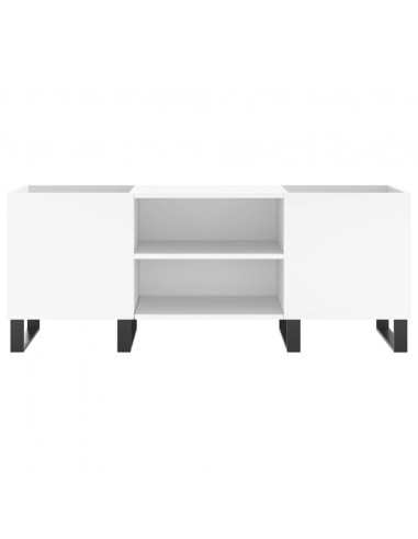Mobile Porta Dischi Bianco 121x38x48 cm in Legno Multistrato