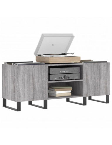 Mobile Porta Dischi Grigio Sonoma 121x38x48cm Legno Multistrato