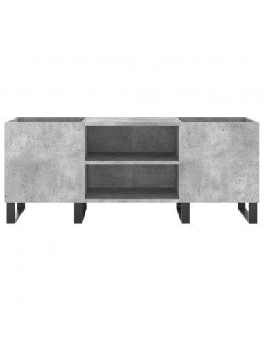 Mobile Porta Dischi Grigio Cemento 121x38x48 Legno Multistrato