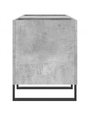 Mobile Porta Dischi Grigio Cemento 121x38x48 Legno Multistrato