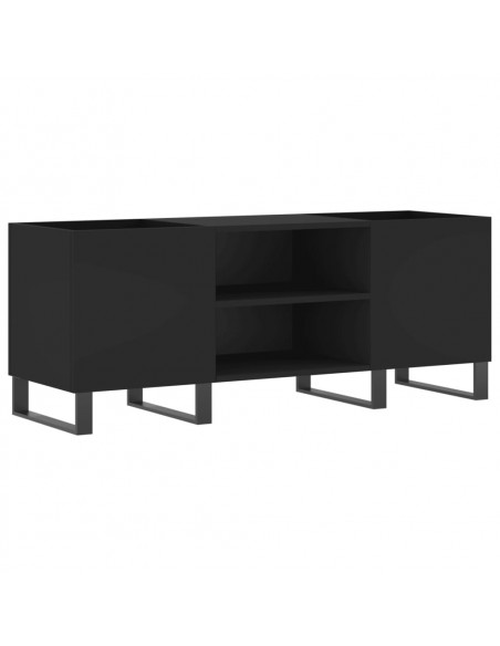 Mobile Porta Dischi Nero 121x38x48 cm in Legno Multistrato