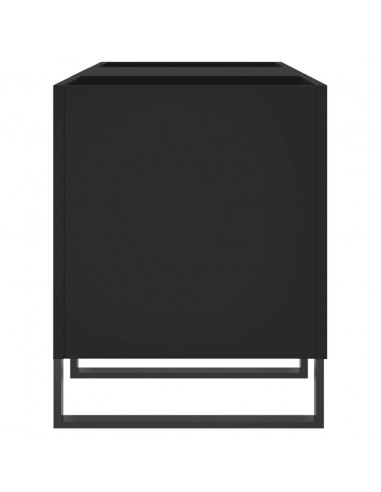 Mobile Porta Dischi Nero 121x38x48 cm in Legno Multistrato