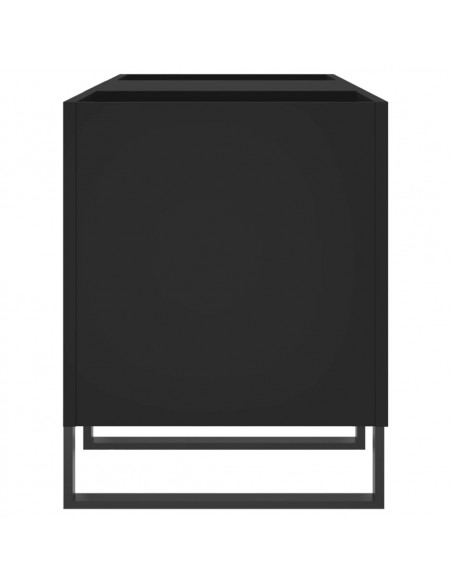 Mobile Porta Dischi Nero 121x38x48 cm in Legno Multistrato