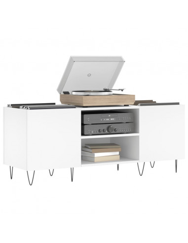 Mobile Porta Dischi Bianco 121x38x48 cm in Legno Multistrato