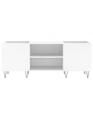 Mobile Porta Dischi Bianco 121x38x48 cm in Legno Multistrato