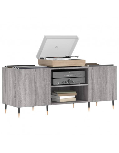 Mobile Porta Dischi Grigio Sonoma 121x38x48cm Legno Multistrato