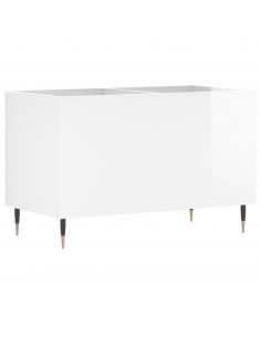 Mobile Porta Dischi Bianco Lucido 74,5x38x48 Legno Multistrato 2