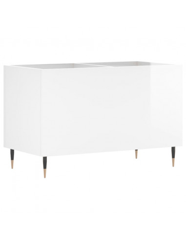 Mobile Porta Dischi Bianco Lucido 74,5x38x48 Legno Multistrato