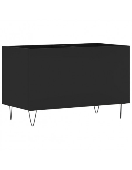 Mobile Porta Dischi Nero 74,5x38x48 cm in Legno Multistrato