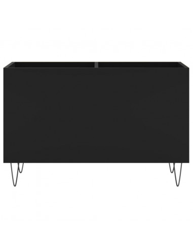Mobile Porta Dischi Nero 74,5x38x48 cm in Legno Multistrato