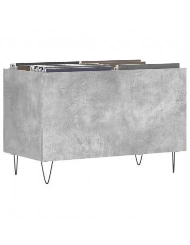 Mobile Porta Dischi Grigio Cemento 74,5x38x48 Legno Multistrato