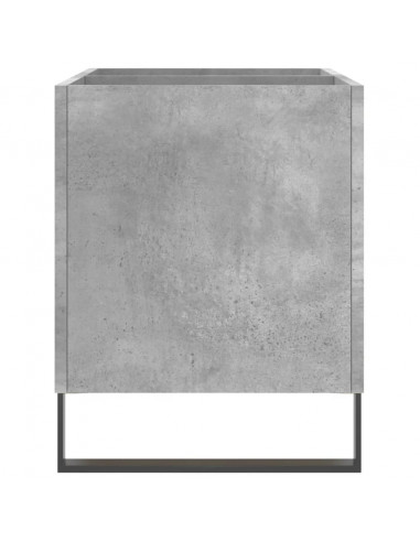 Mobile Porta Dischi Grigio Cemento 74,5x38x48 Legno Multistrato