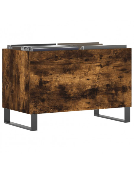 Mobile Porta Dischi Rovere Fumo 74,5x38x48 cm Legno Multistrato