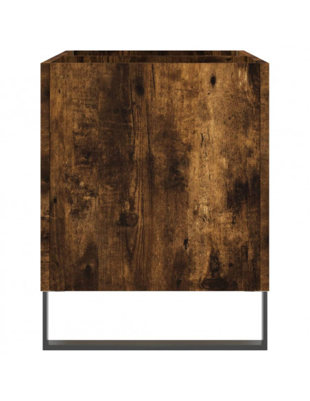 Mobile Porta Dischi Rovere Fumo 74,5x38x48 cm Legno Multistrato